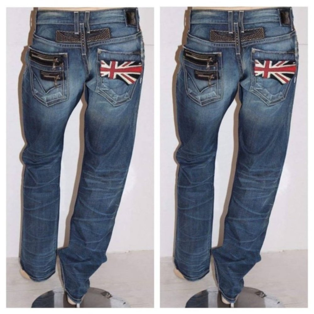 New Men's ROBIN'S JEAN sz 42 Flag Tabacco Straight Jeans